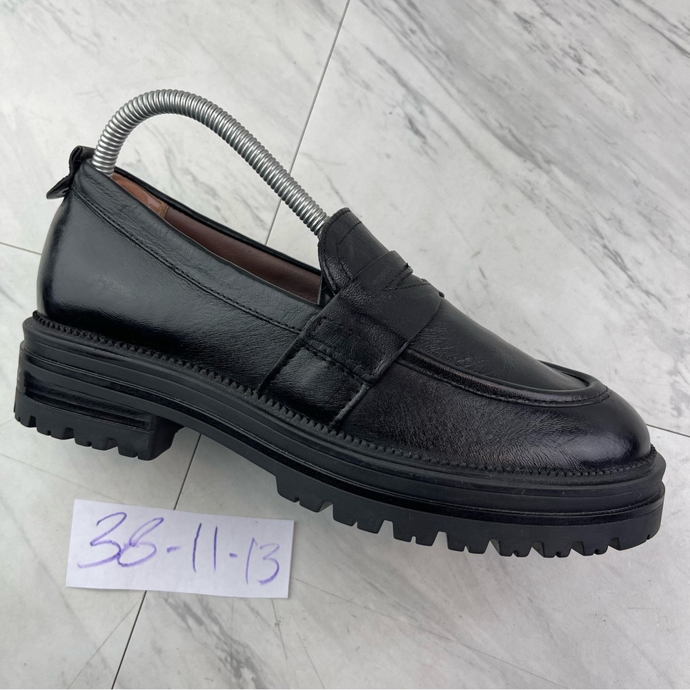 Miz Mooz Loafers Women 38/7.5-8 Black Legend Platform Leather Penny Preppy